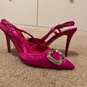 Hot Pink Slingback Pumps